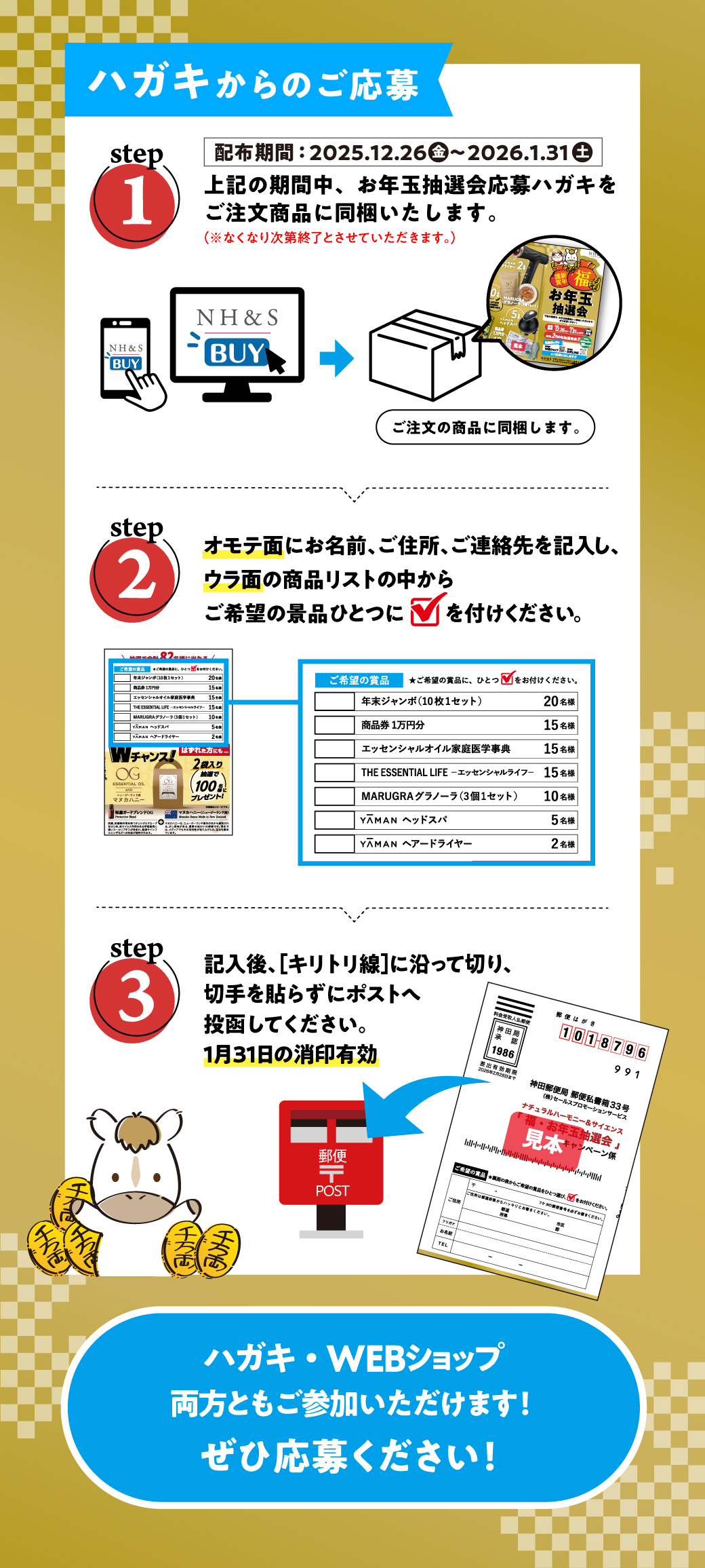 ハガキからの応募