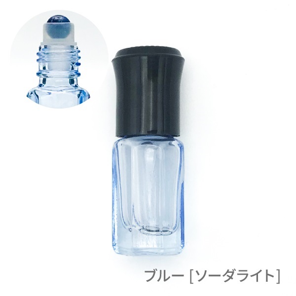 3ml天然石ロールオンボトル 8角パステル(【ブルー】)