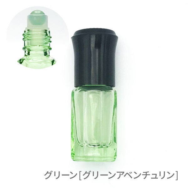 3ml天然石ロールオンボトル 8角パステル(【グリーン】)