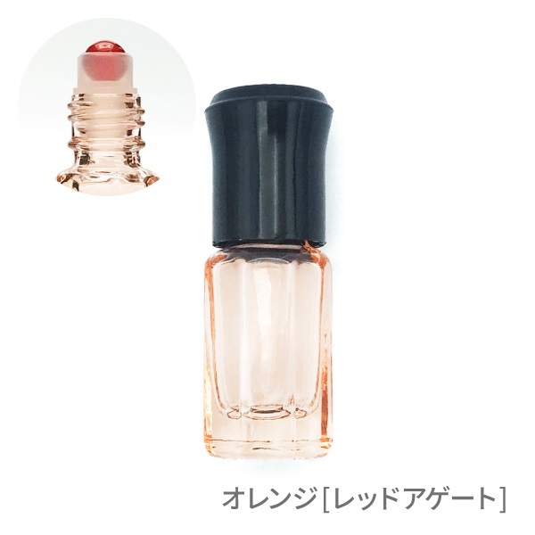 3ml天然石ロールオンボトル 8角パステル(【オレンジ】)