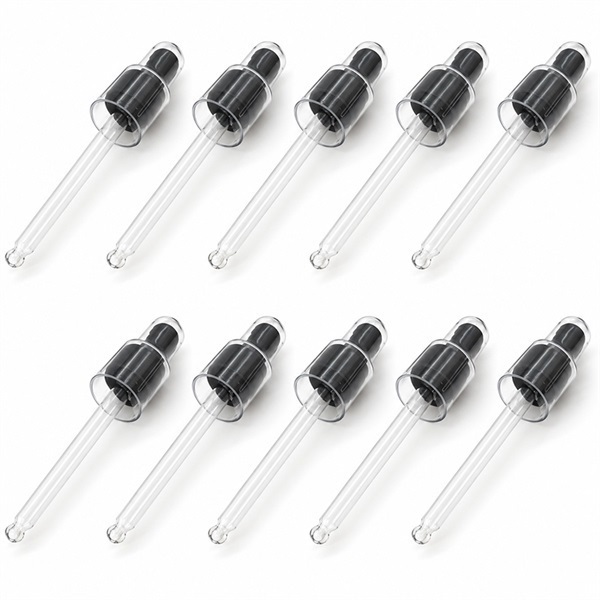 【10本セット】【ボトル ブラウン/ブルー専用】スポイトキャップ（50ml）[ブラック]