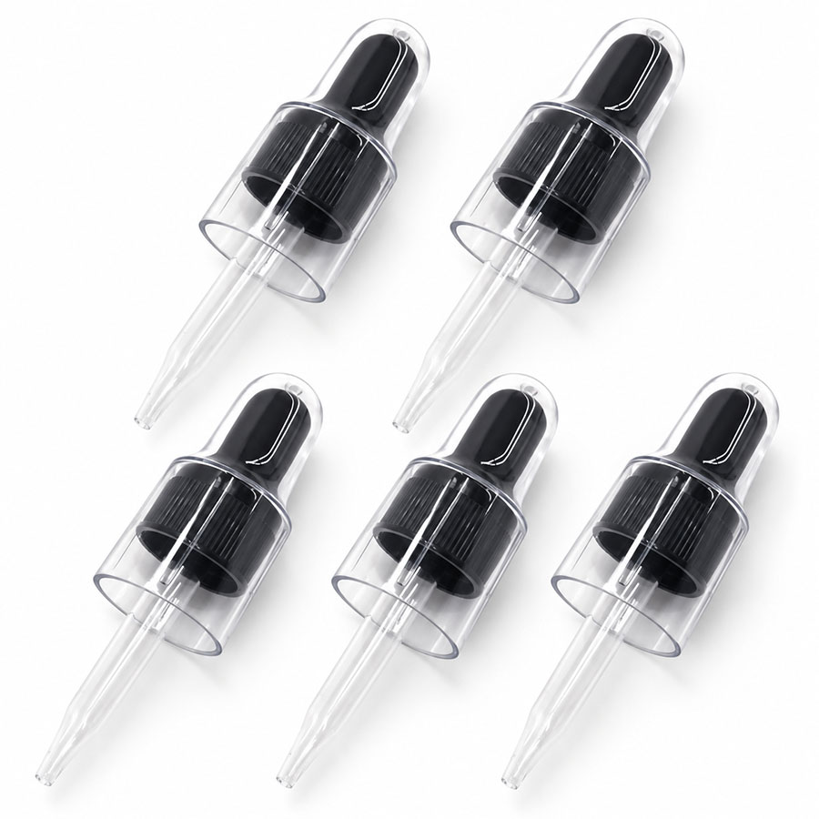 【5本セット】15mlボトル用蓋付きスポイトキャップ