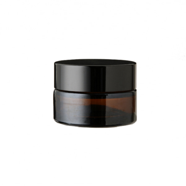 クリームジャー  ブラウン［ブラックキャップ］【遮光】【5g、10g、20g、30g、50g、100g】(20g)