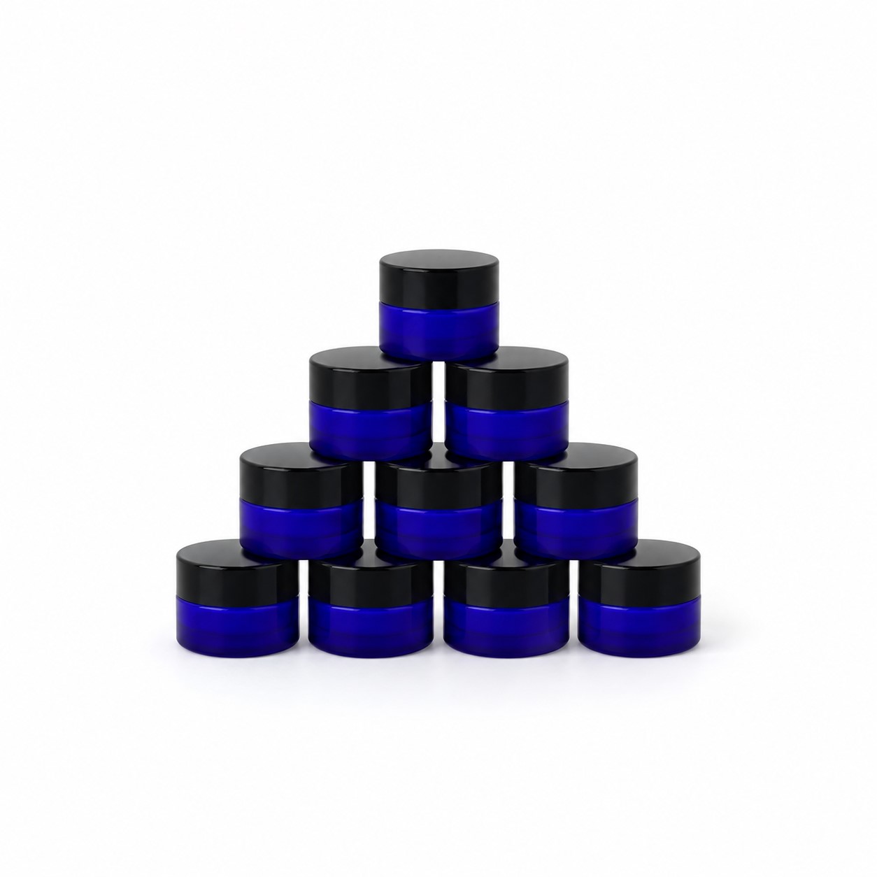クリームジャー ブルー［ブラックキャップ］【遮光】【20g】（10個セット）