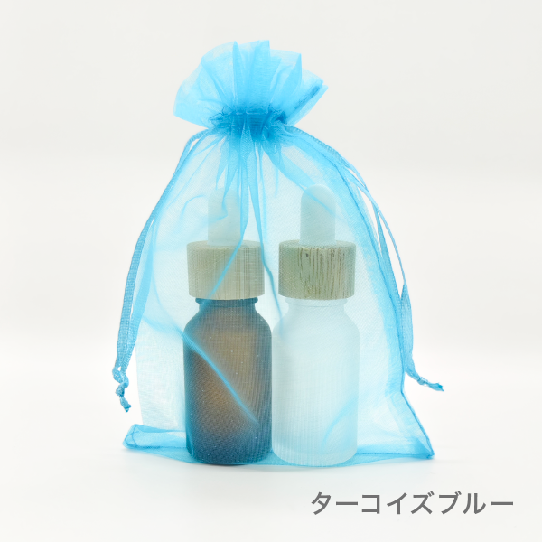 オーガンジー　3枚セット（全14色）【小・大】(ターコイズブルー　M)