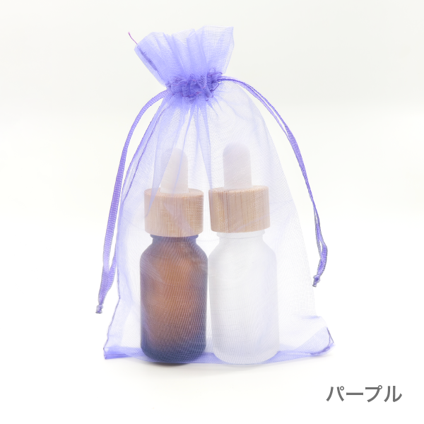オーガンジー　3枚セット（全14色）【小・大】(パープル　M)