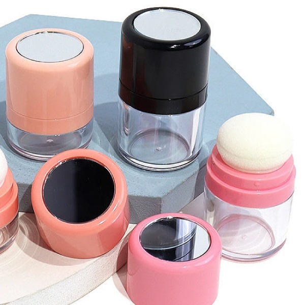 ぽんぽんパウダーケース　ミラー付き