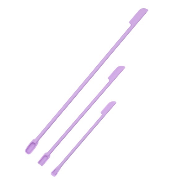 ミニシリコンスパチュラ 薬さじ付き ３本セット(【パープル】)