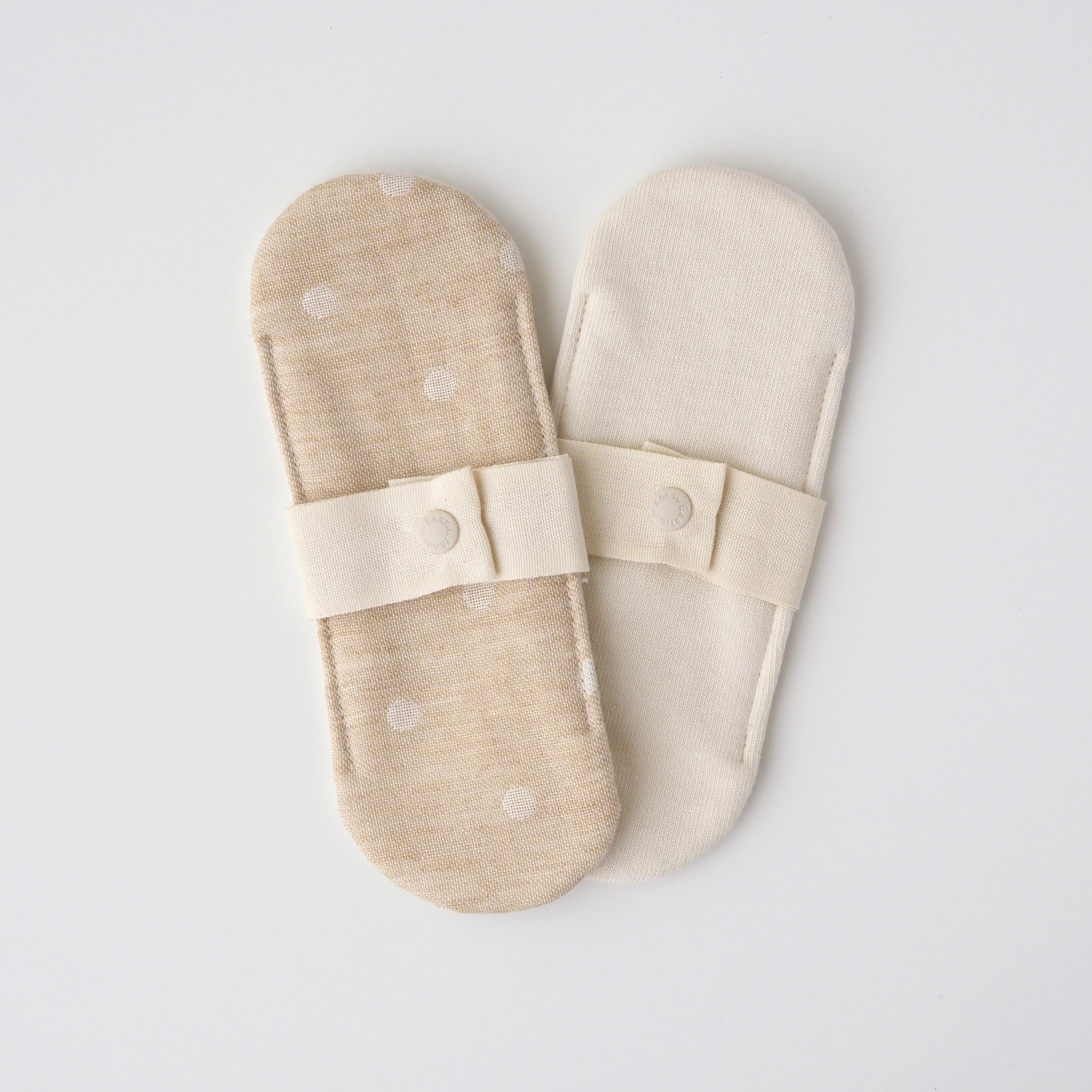 布ナプキンライナー［純オーガニックコットン100%］(2枚セット【ガーゼ水玉×茶/天竺×キナリ】)