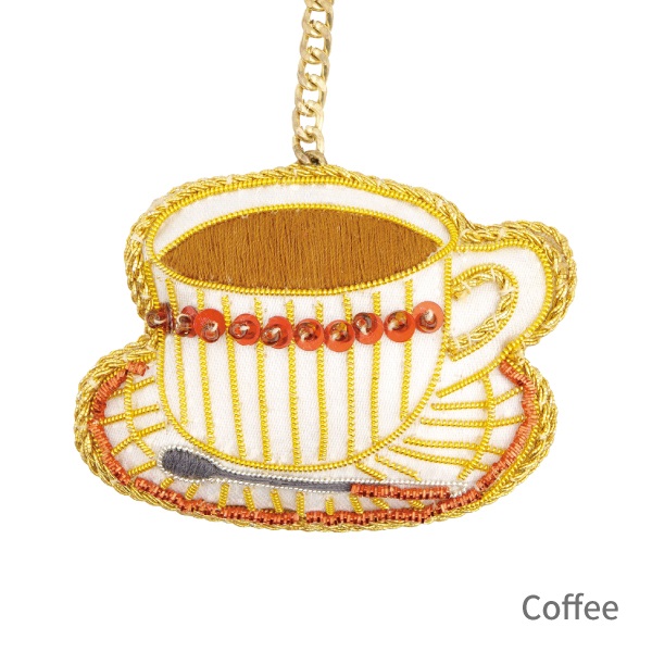 ラブリーチャーム（ザリ刺繍） (Coffee)